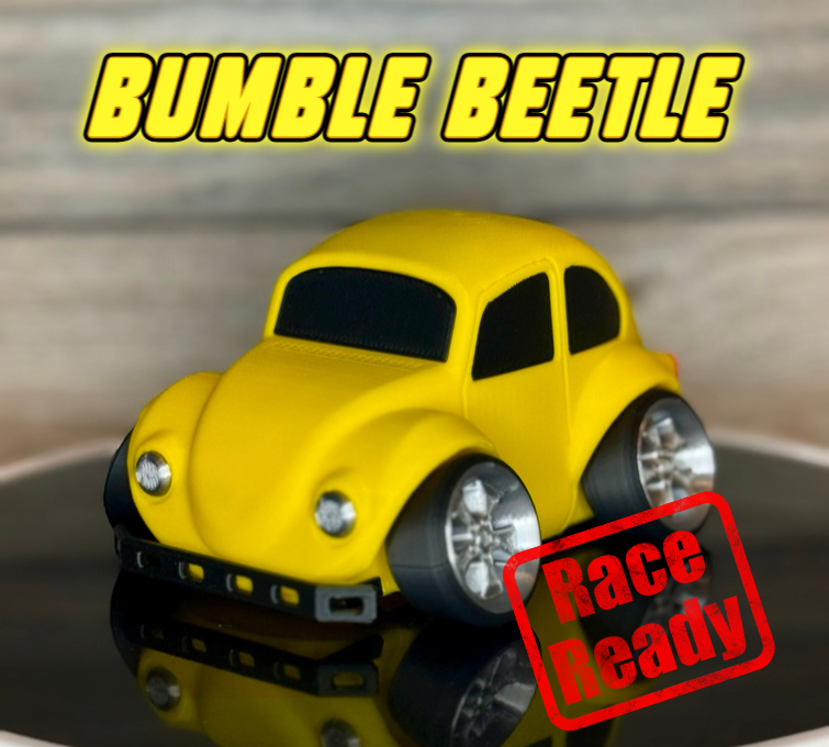3D Printed Classic Rounded Vintage Car Model | Exposed Engine Detail | Retro Bug Style Desk Decor | Collector Display