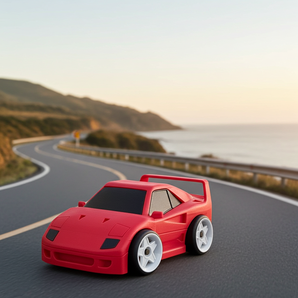 Tooned Italian Supercar 3D Printed Model | 80s Twin Turbo Exotic | Wide Body Race Style Car | Desk Display Collectible