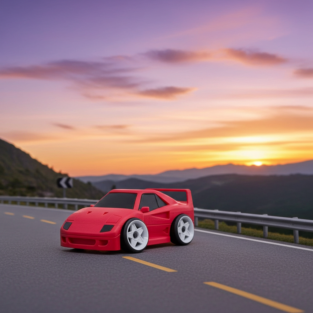 Tooned Italian Supercar 3D Printed Model | 80s Twin Turbo Exotic | Wide Body Race Style Car | Desk Display Collectible