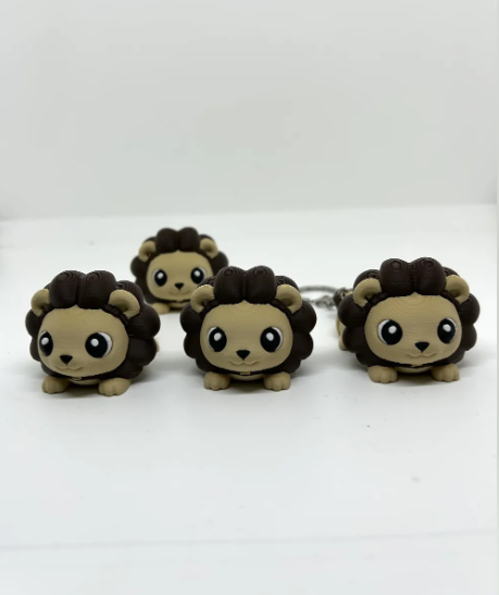Flexi Lion Keychain, Articulated Lion Keychain, 3D Printed Animal Keychain, Flexible Lion Keychain, Cute Animal Gift, Safari Keychain