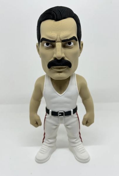 Freddie Mercury Inspired Figure, Rock Singer Collectible, 3D Printed Music Figure, Queen Inspired Decor, Rock Music Gift, Singer Statue