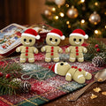 Gingerbread Man Christmas Keychain, Santa Hat Holiday Keychain, 3D Printed Gingerbread Keychain, Cute Christmas Gift, Stocking Stuffer