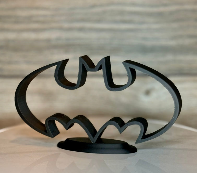 Retro Vigilante Wing Emblem 3D Print | 80s Gothic Wall Art | Dark Hero Symbol Decor | Collector Display | Man Cave Decor (Choose Size)