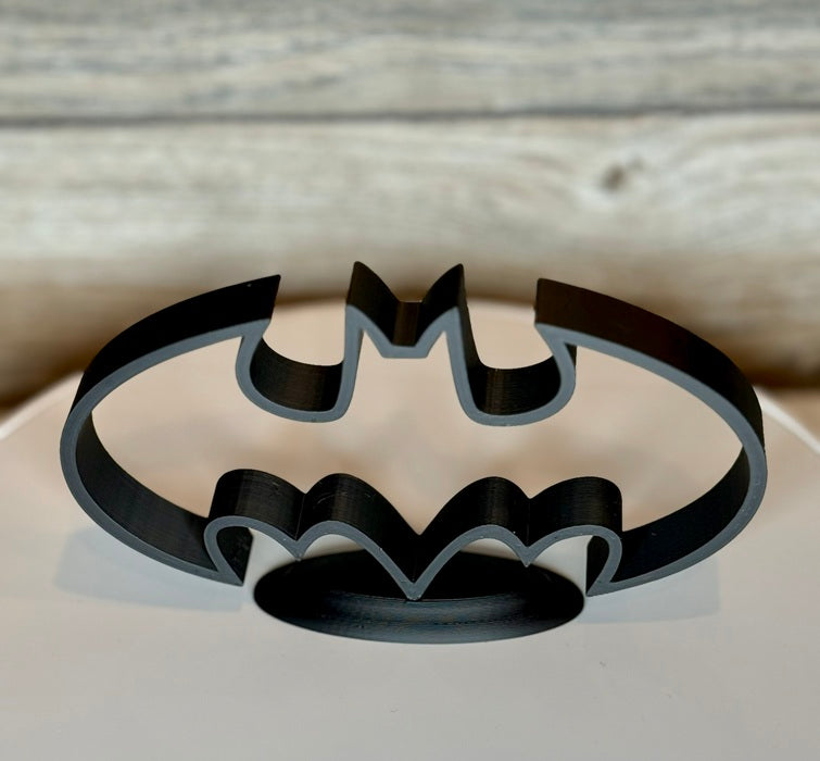 Retro Vigilante Wing Emblem 3D Print | 80s Gothic Wall Art | Dark Hero Symbol Decor | Collector Display | Man Cave Decor (Choose Size)