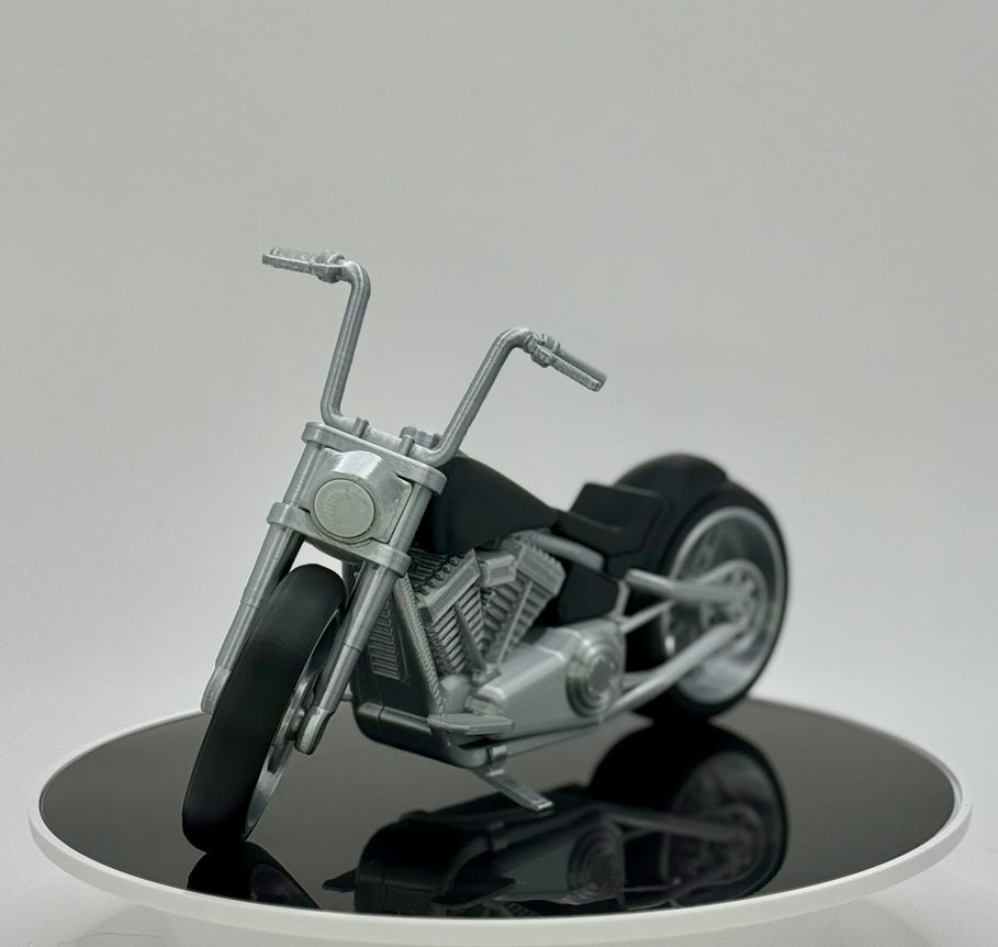 3D Printed Classic Cruiser Motorcycle Model | Fat Tire V-Twin Style Bike | Wide Stance Chopper Decor | Desk & Garage Collectible Gift