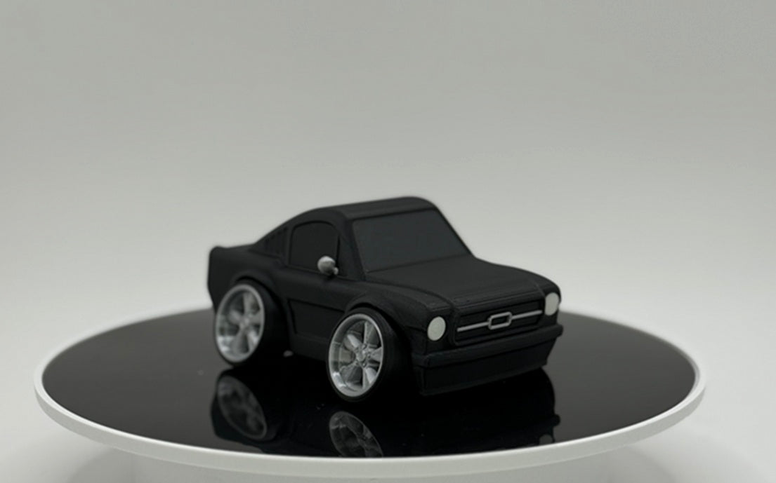 Tooned Classic Fastback Muscle Car 3D Printed Model | Wide Stance Retro Coupe | Cartoon Car Desk Decor | Collector Display