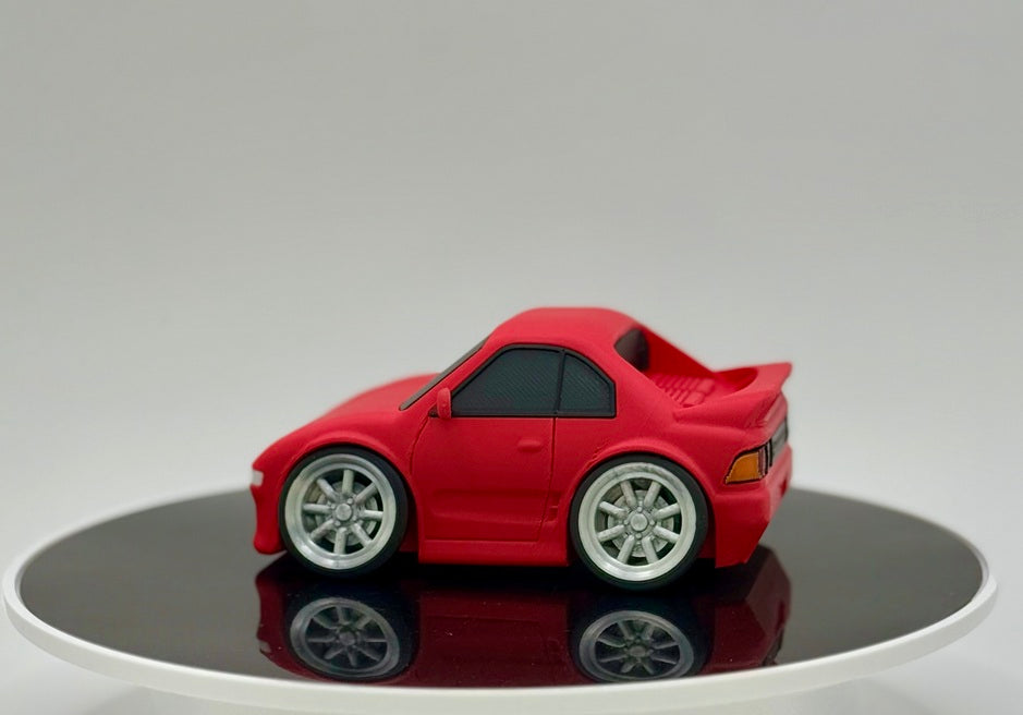 Tooned Mid-Engine Sports Car 3D Printed Model | Retro JDM Style Coupe | Wide Stance Cartoon Car | Desk & Garage Decor