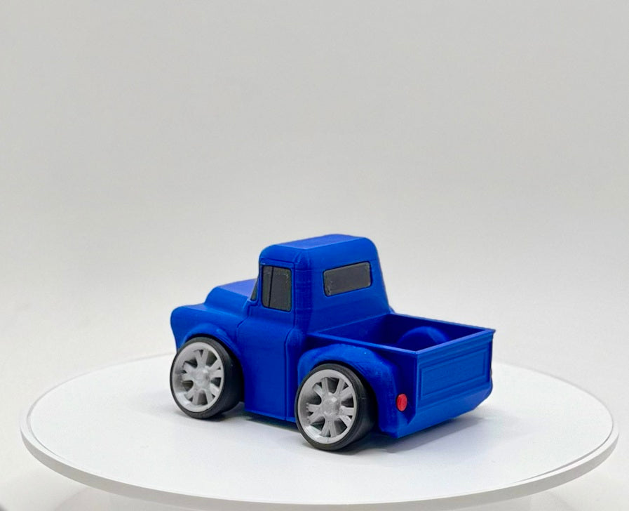Tooned Classic Pickup Truck 3D Printed Model | Vintage Style Work Truck | Cartoon Utility Vehicle | Desk Display Collectible