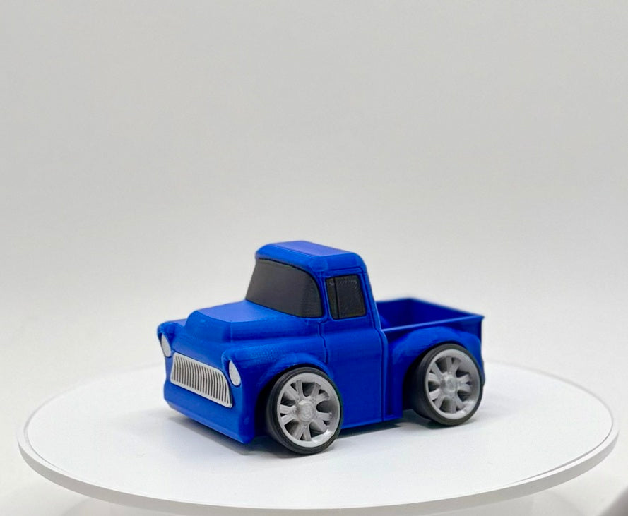 Tooned Classic Pickup Truck 3D Printed Model | Vintage Style Work Truck | Cartoon Utility Vehicle | Desk Display Collectible