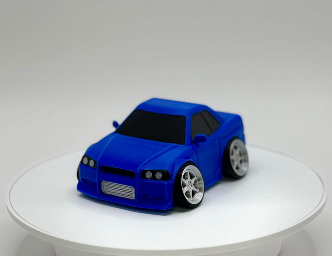 3D Printed Skyline GT-R R34 Inspired Model | JDM Sports Car Collectible | Wide Stance Desk Display | Automotive Decor | Car Enthusiast Gift