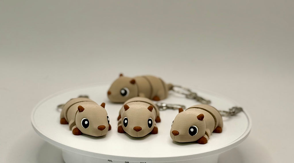 Cute Flexi Capybara Keychain, Articulated Capybara Keychain, 3D Printed Animal Keychain, Kawaii Keychain, Fidget Keychain, Cute Gift