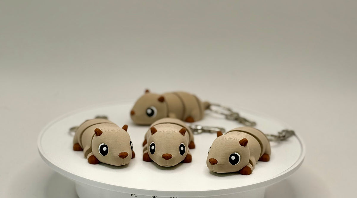 Cute Flexi Capybara Keychain, Articulated Capybara Keychain, 3D Printed Animal Keychain, Kawaii Keychain, Fidget Keychain, Cute Gift