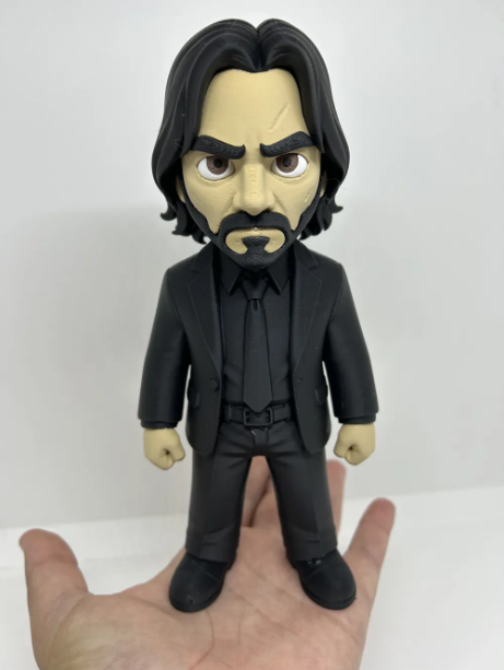 John Wick Inspired Figure, Assassin Action Figure, Black Suit Collectible, 3D Printed Gaming Decor, Movie Inspired Figure, Desk Decor