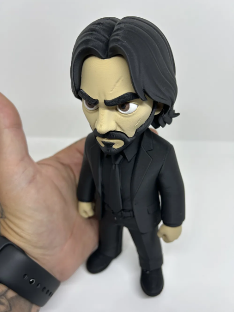 John Wick Inspired Figure, Assassin Action Figure, Black Suit Collectible, 3D Printed Gaming Decor, Movie Inspired Figure, Desk Decor