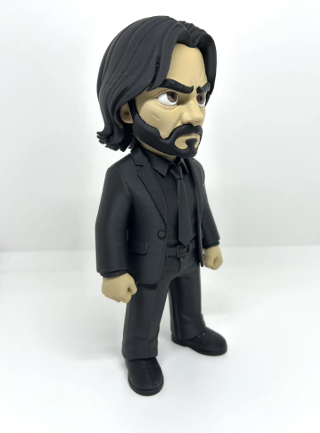 John Wick Inspired Figure, Assassin Action Figure, Black Suit Collectible, 3D Printed Gaming Decor, Movie Inspired Figure, Desk Decor