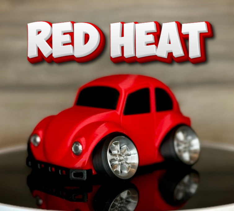 3D Printed Classic Rounded Vintage Car Model | Exposed Engine Detail | Retro Bug Style Desk Decor | Collector Display