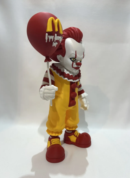 Horror Fast Food Clown Figure, Creepy Clown Collectible, 3D Printed Horror Figure, Scary Clown Decor, Twisted Mascot Figure, Horror Gift