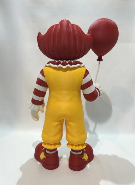 Horror Fast Food Clown Figure, Creepy Clown Collectible, 3D Printed Horror Figure, Scary Clown Decor, Twisted Mascot Figure, Horror Gift