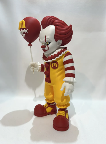 Horror Fast Food Clown Figure, Creepy Clown Collectible, 3D Printed Horror Figure, Scary Clown Decor, Twisted Mascot Figure, Horror Gift