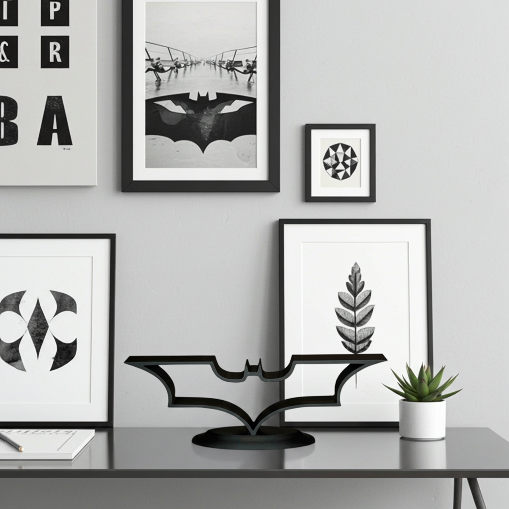 Dark Vigilante Wing Emblem 3D Print | Night Hero Wall Art | Gothic Symbol Decor | Collector Display | Man Cave Decor (Choose Size)