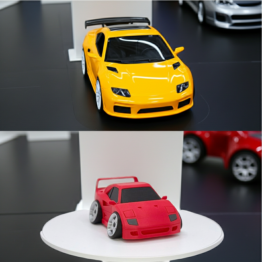 Tooned Italian Supercar 3D Printed Model | 80s Twin Turbo Exotic | Wide Body Race Style Car | Desk Display Collectible