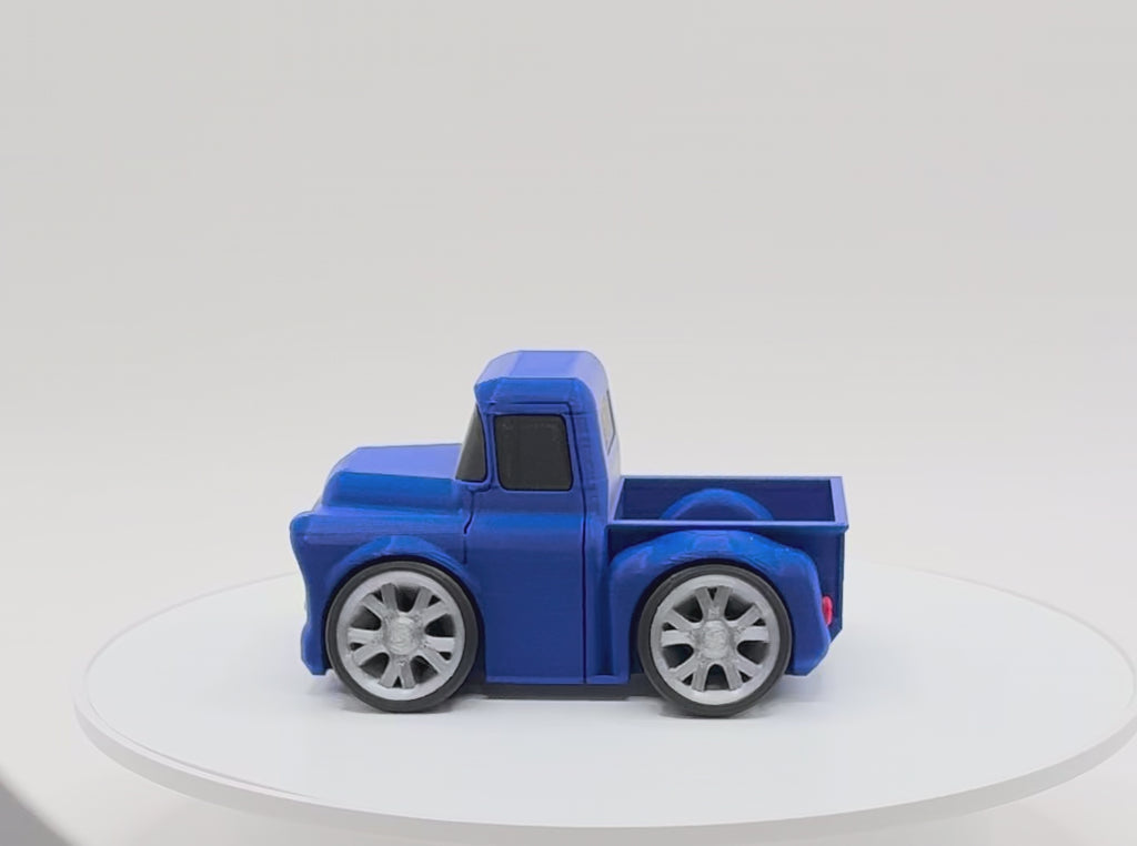 Tooned Classic Pickup Truck 3D Printed Model | Vintage Style Work Truck | Cartoon Utility Vehicle | Desk Display Collectible