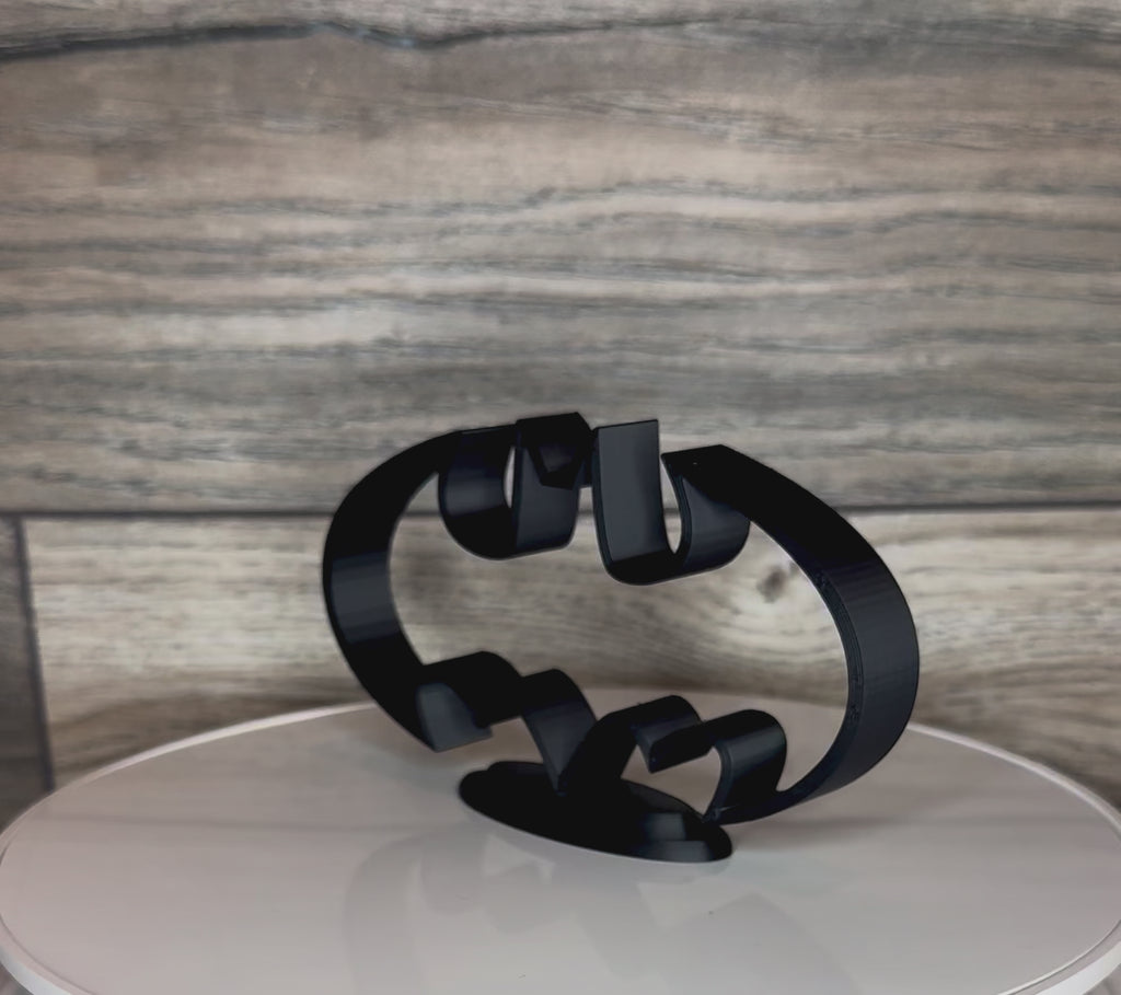 Retro Vigilante Wing Emblem 3D Print | 80s Gothic Wall Art | Dark Hero Symbol Decor | Collector Display | Man Cave Decor (Choose Size)